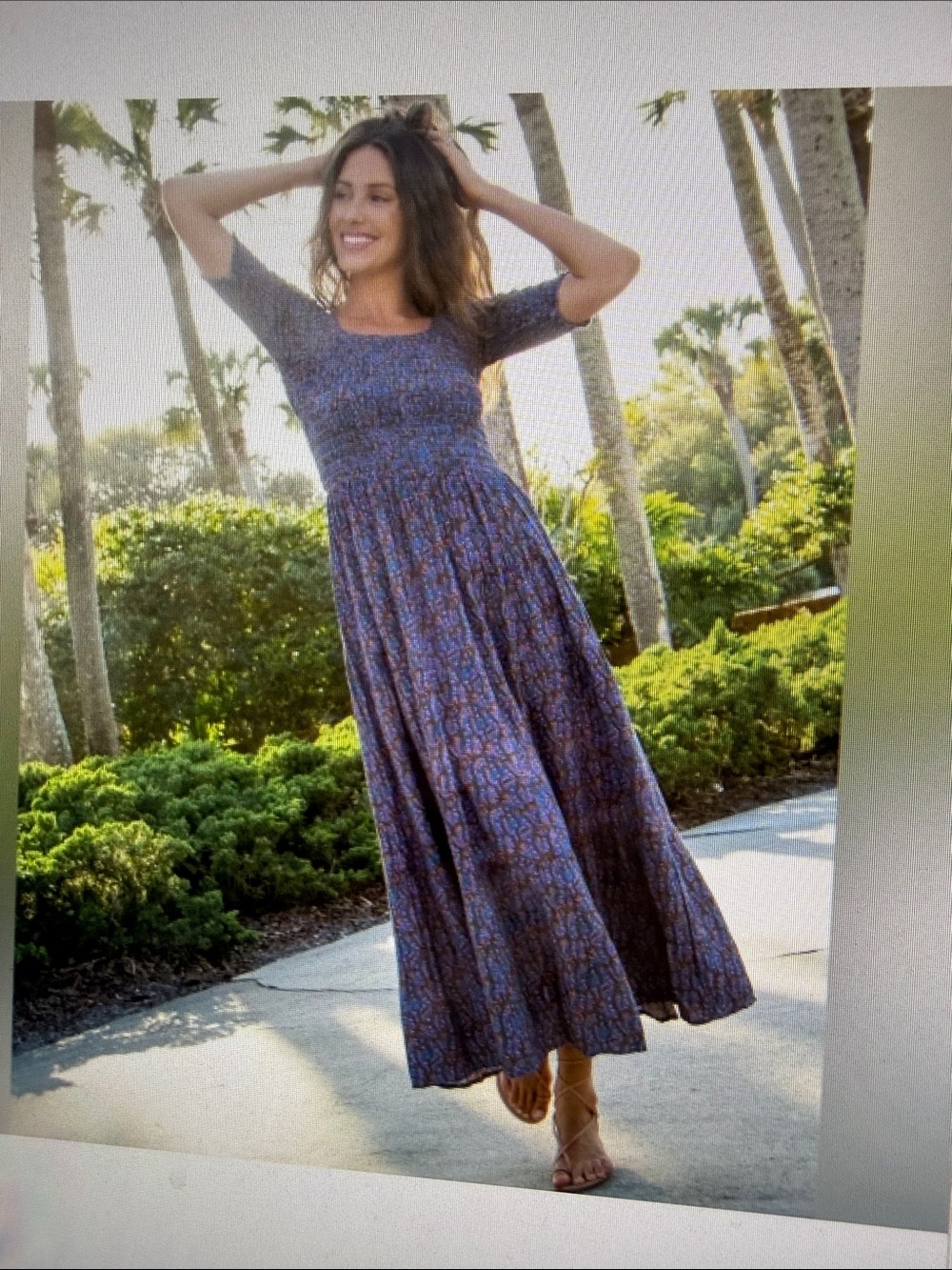 NATURAL LIFE Blue-Purple Floral Maxi Dress